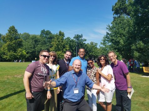 The teachers enjoying a sunny afternoon.