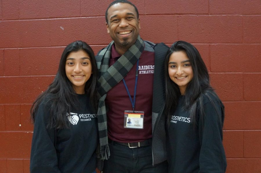 Founders Soubia and Ashita with Principal Bowie.