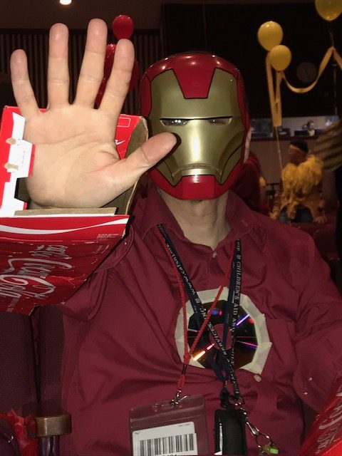 Pre-Engineering Program Manager Mr. Sherry dressed up as Iron Man