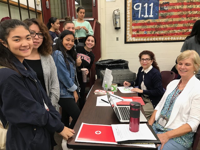 Students enter the Common Area and register to donate blood.